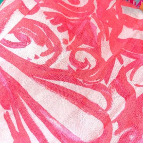 Lilly Pulitzer Linen Beach Pant Pink Sun Ray Shimmy Shimmy - Picture 9 of 9